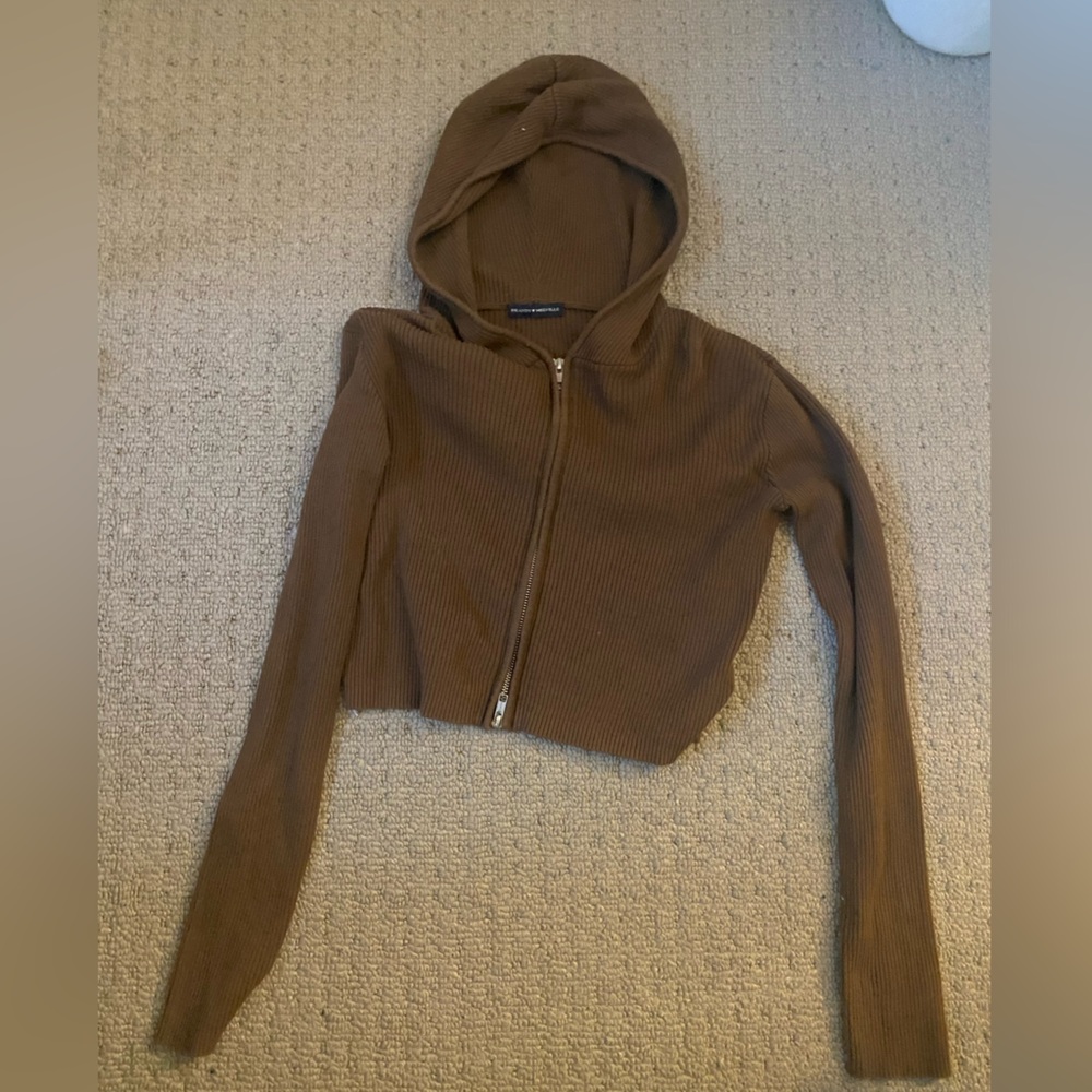 Brandy Melville knit zip up sweater